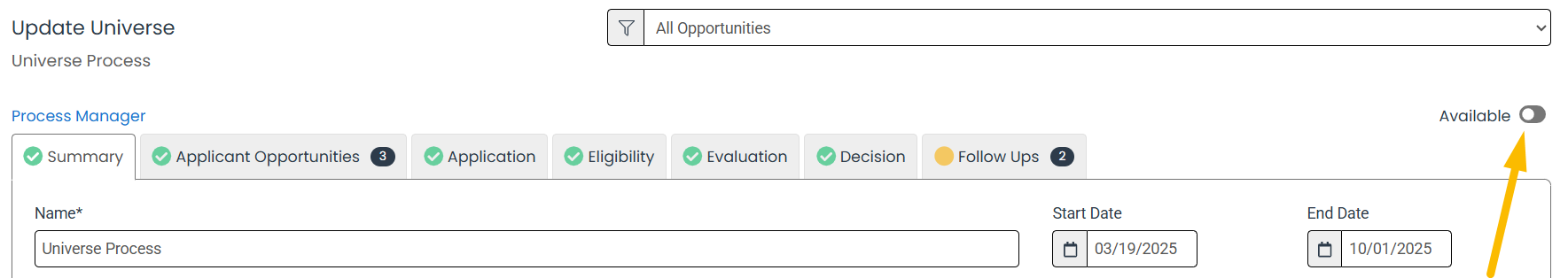 not available toggle