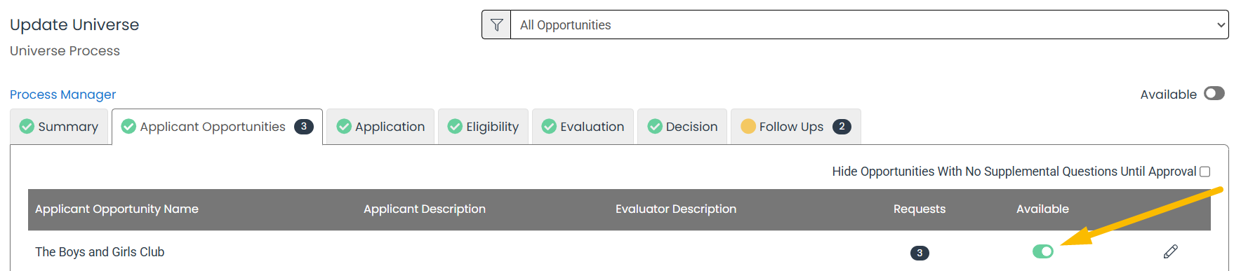 available toggle