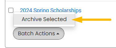 archive selected