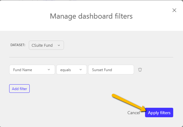 apply filters button