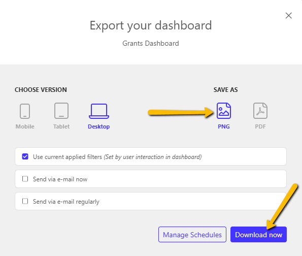 file format and download now button