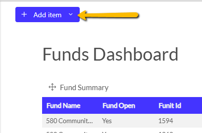 add item button