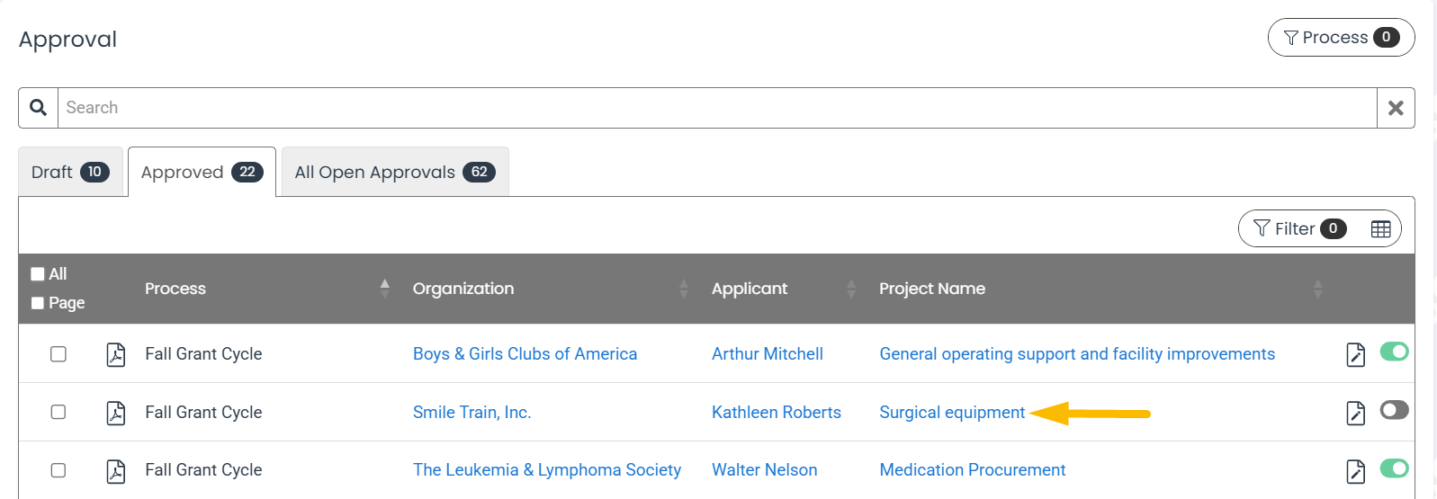 project name