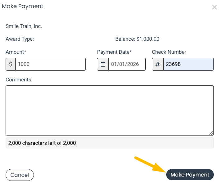 make payment button