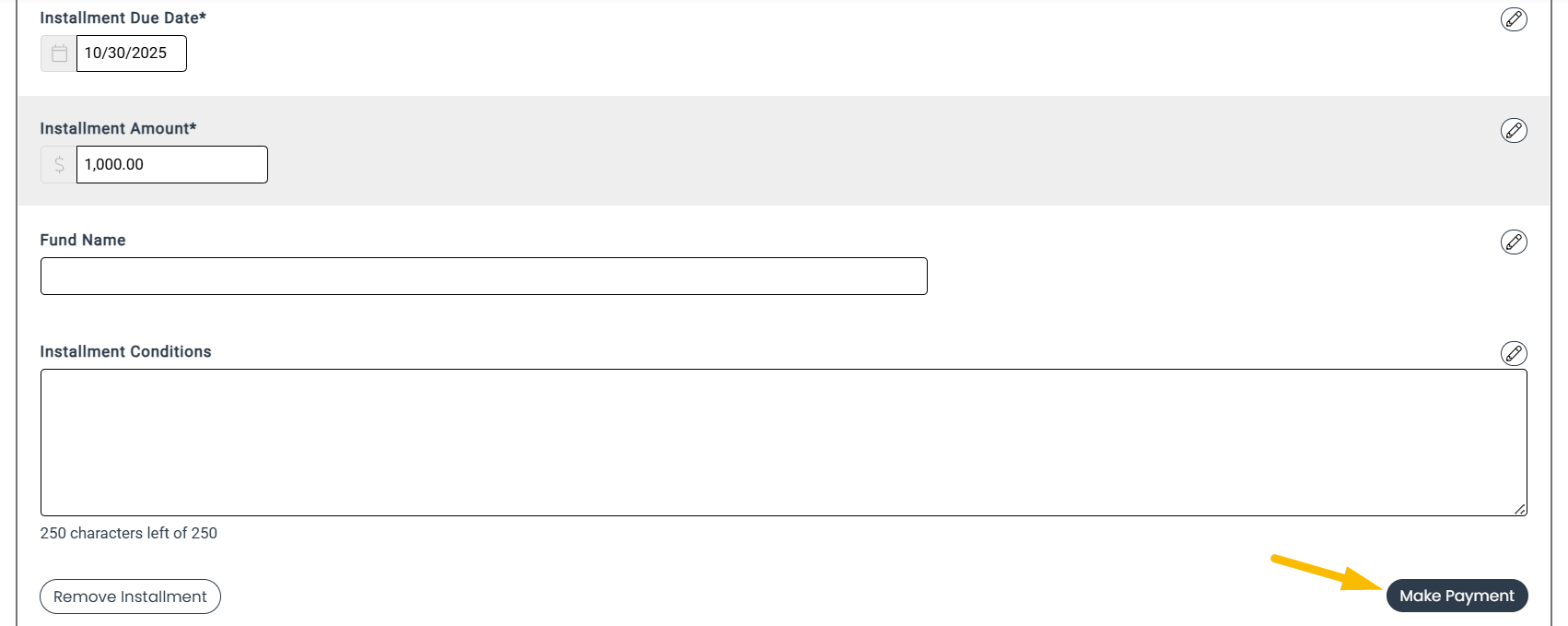 make payment button