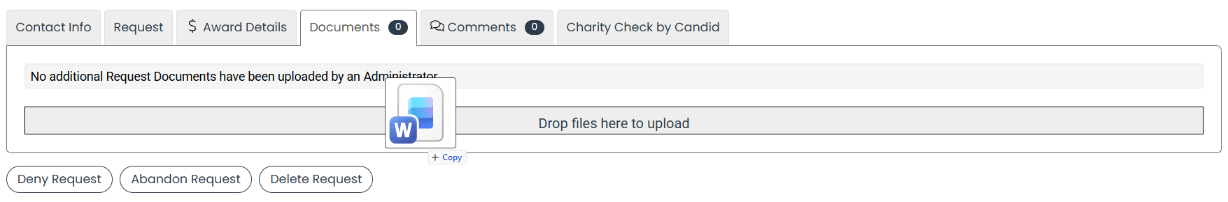 drag and drop document