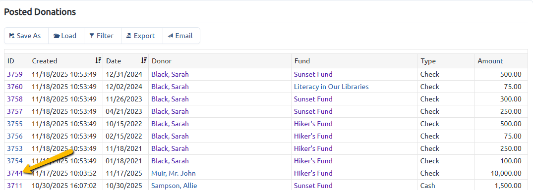 donation id