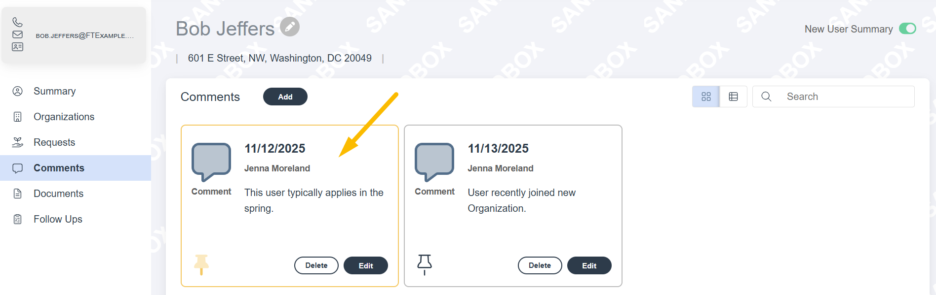 yellow highlighted comment