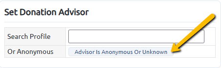 advisor is anonymous or unknown button