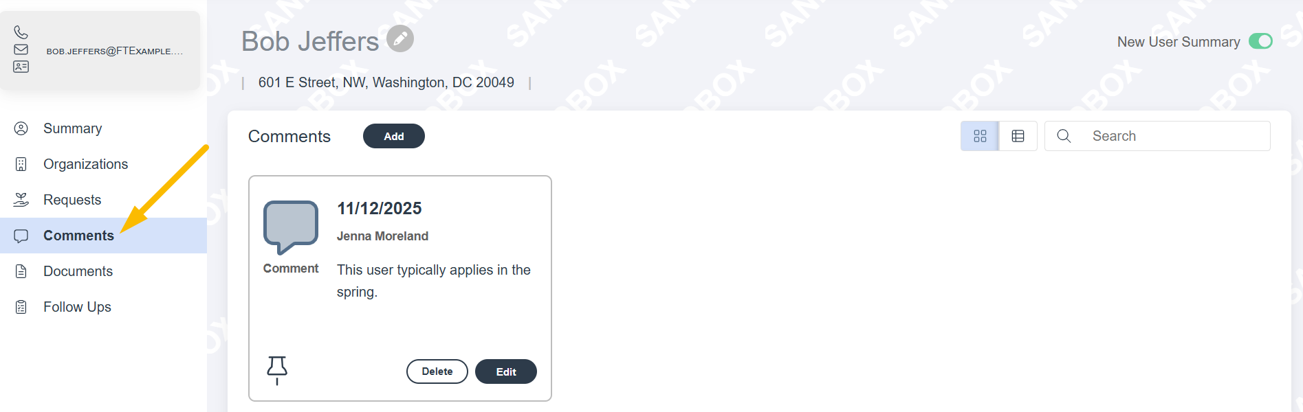 comments page