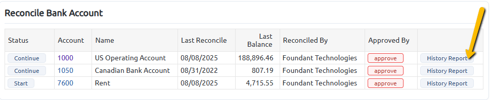 history report button