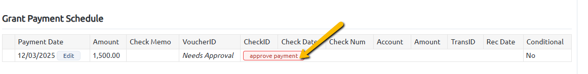 approve payment button