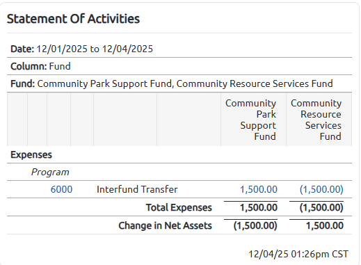 interfund transfer statement