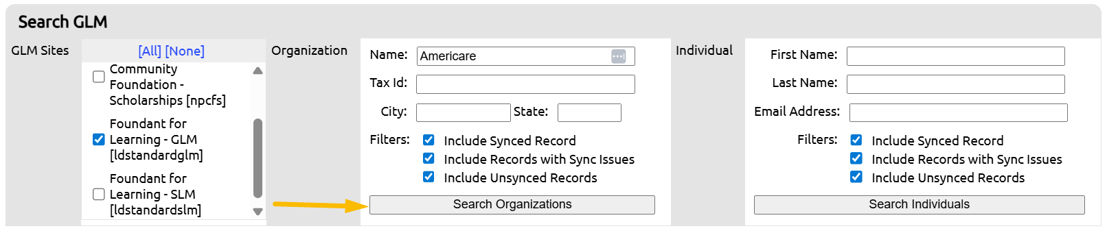 organization search