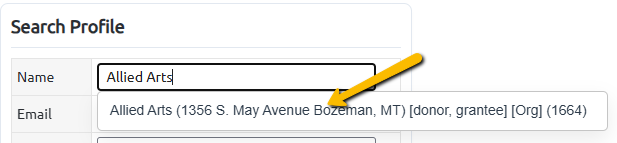 profile name