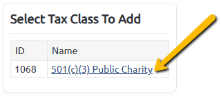 example tax class
