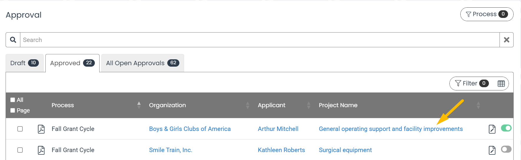 project name