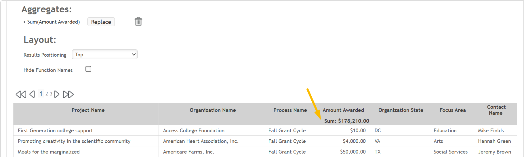 Apply an Aggregate Function to Data in a Report – Foundant Technologies