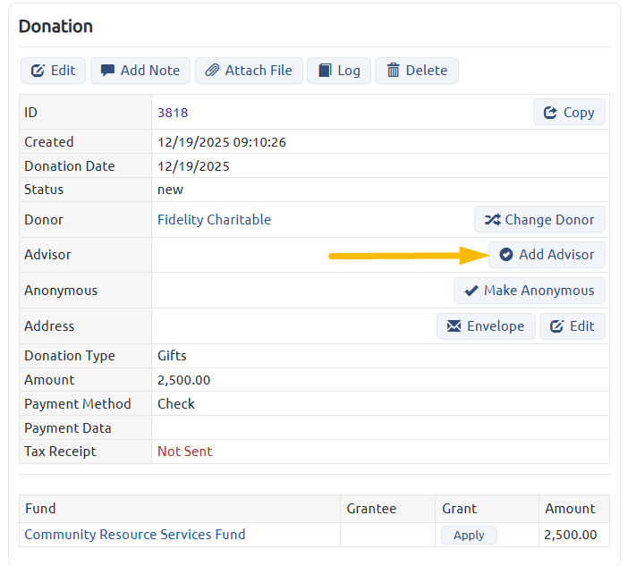 add advisor
