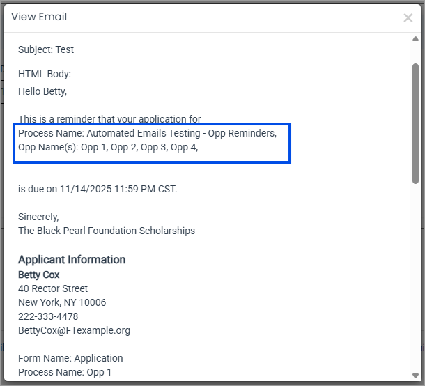 example due date reminder email