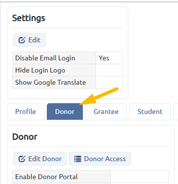 donor tab