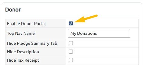 enable donor portal