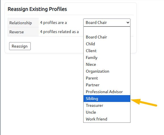 reassign profiles