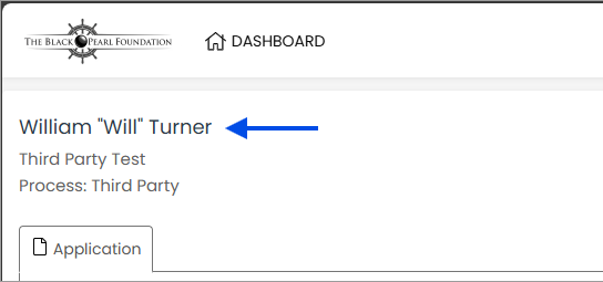 Applicant name on third party request