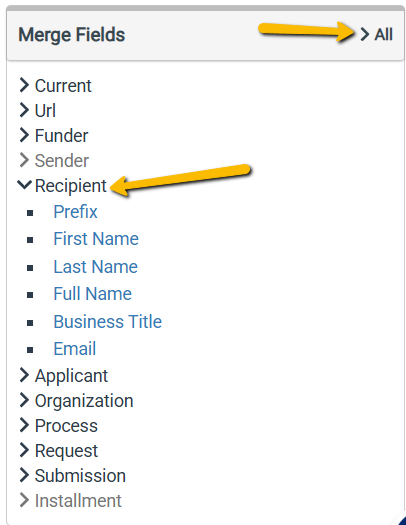 category and All button