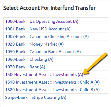 account for interfund transfer