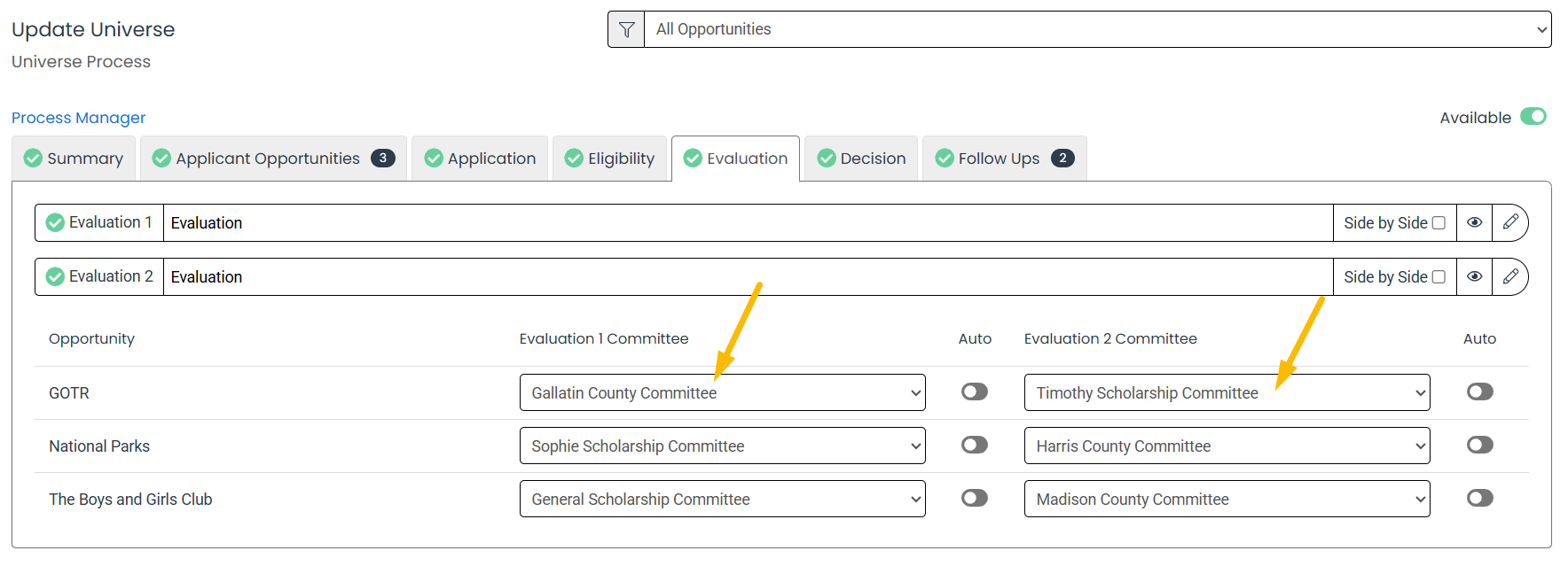 Universal Application: Committees – Foundant Technologies