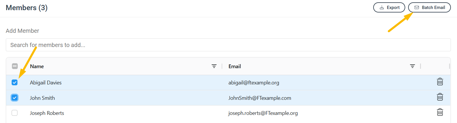 batch email button