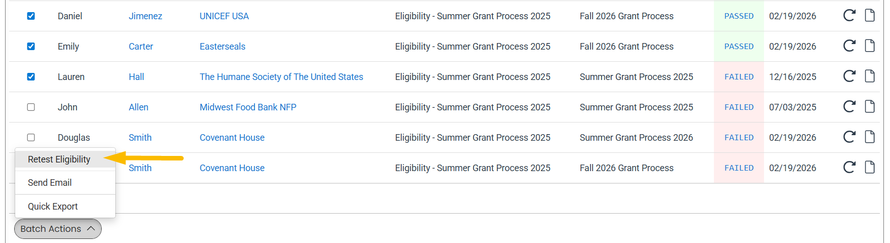 Retest Eligibility