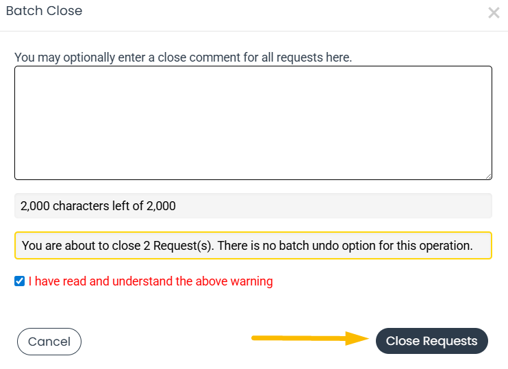 close request button