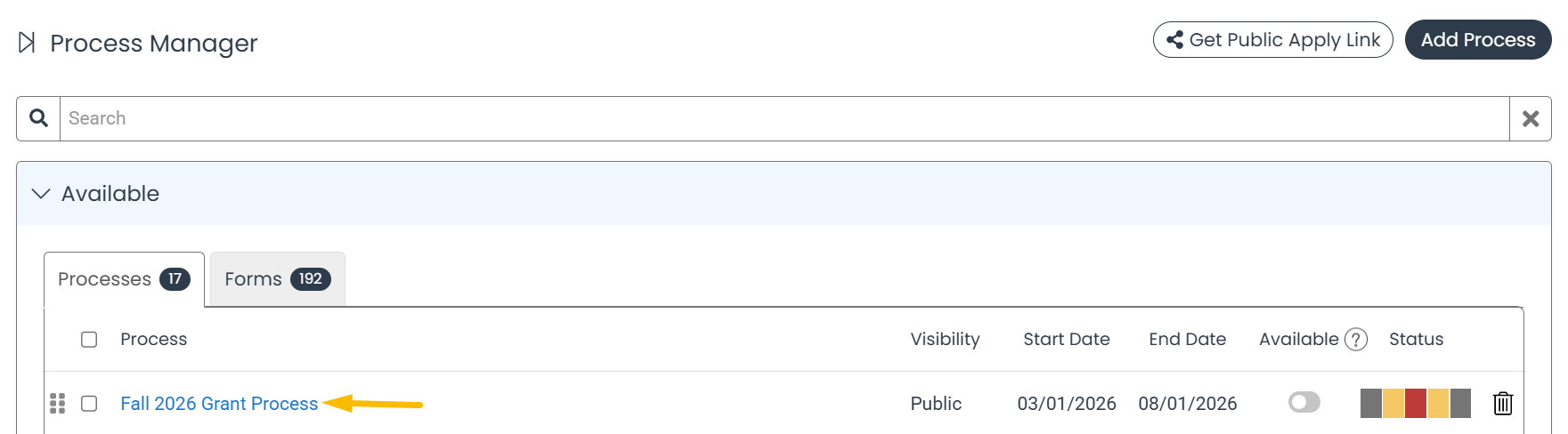 process name