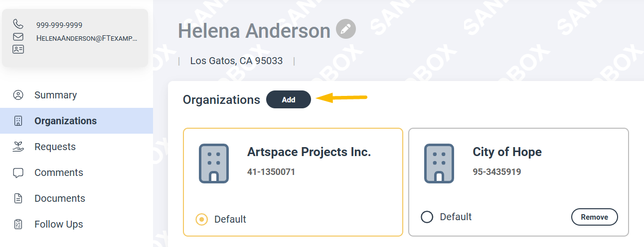 Add button