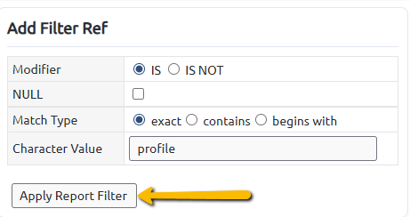 ref filter and apply button