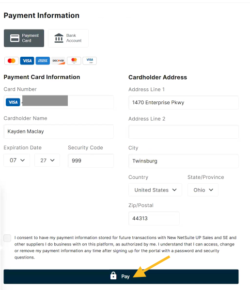 pay button