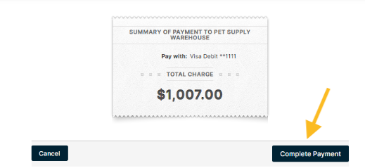 complete payment button