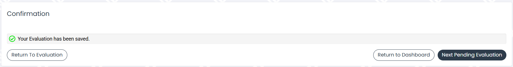 Confirmation page