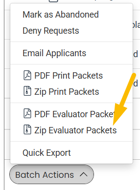 zip evaluator packet batch action