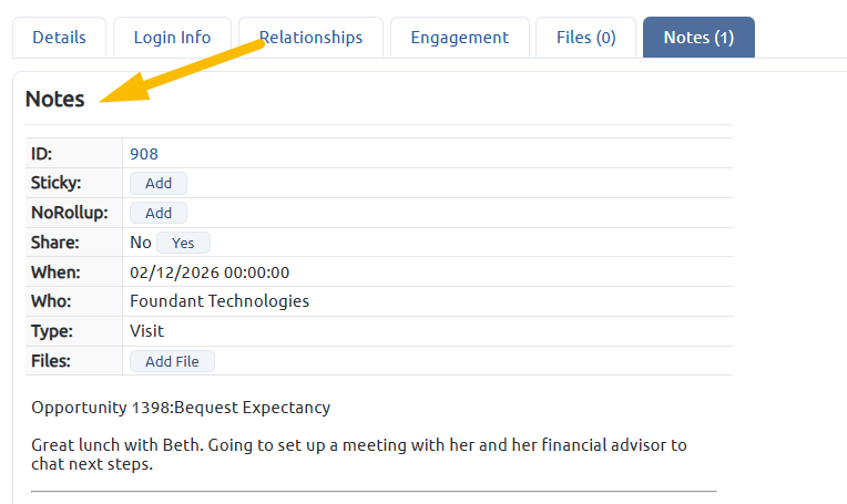 opp task note on profile
