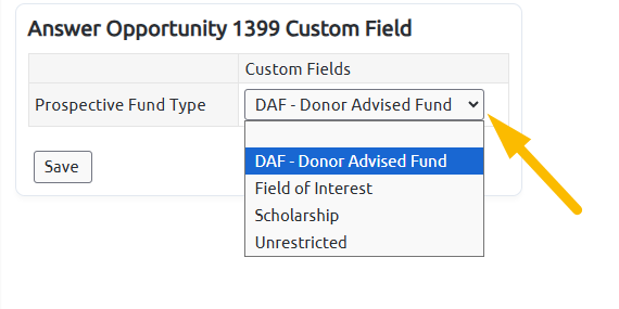 dropdown custom field type