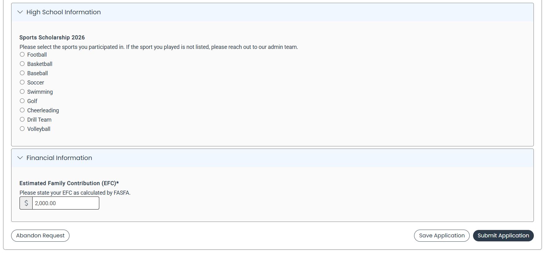 pre filled supplemental question