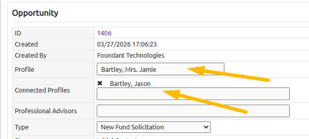 new fund opportunity update profile