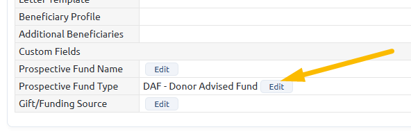 fund type custom field