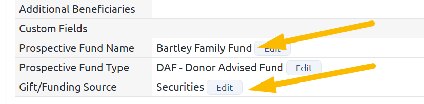fund custom fields