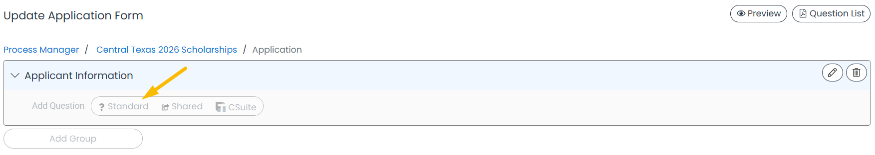 standard button