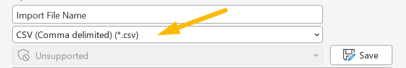 csv format