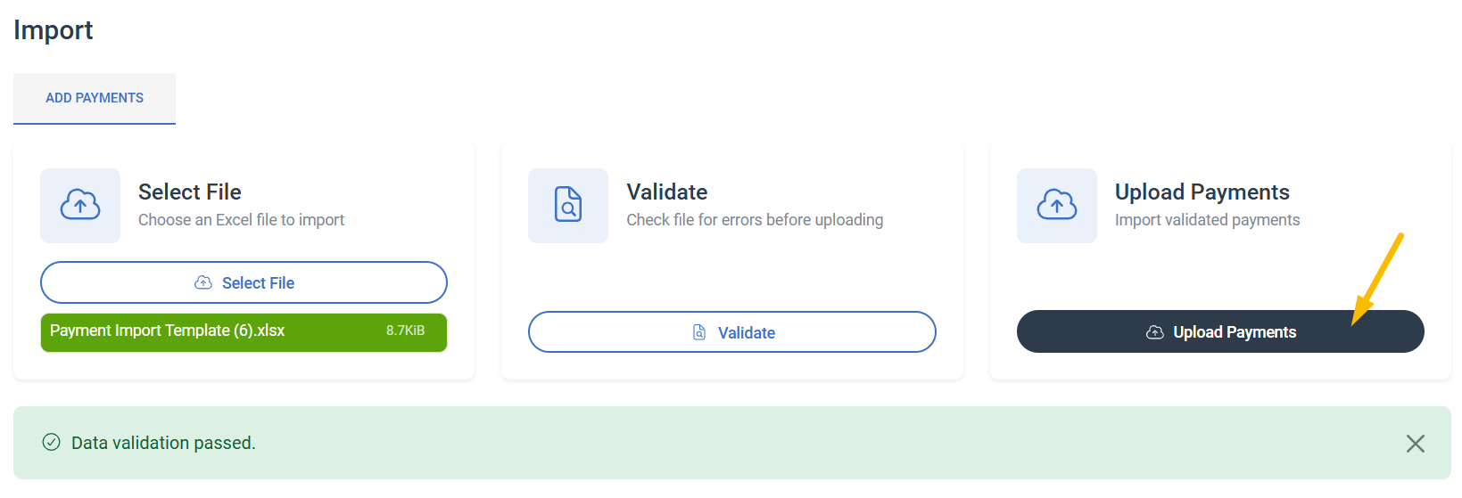 upload payments